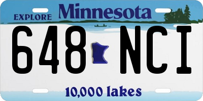 MN license plate 648NCI