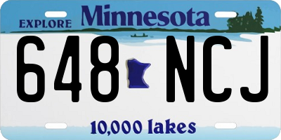 MN license plate 648NCJ