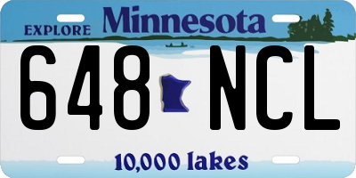 MN license plate 648NCL