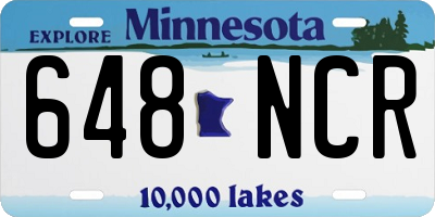 MN license plate 648NCR