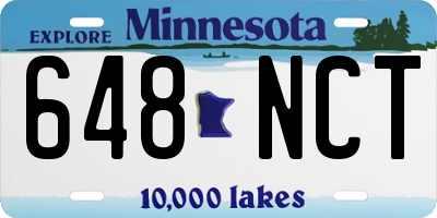 MN license plate 648NCT