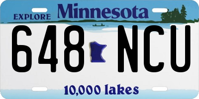 MN license plate 648NCU