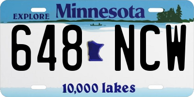 MN license plate 648NCW