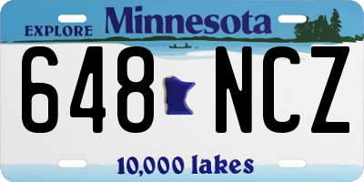 MN license plate 648NCZ
