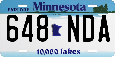 MN license plate 648NDA