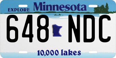 MN license plate 648NDC
