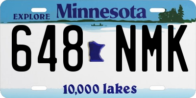 MN license plate 648NMK