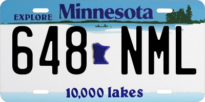 MN license plate 648NML