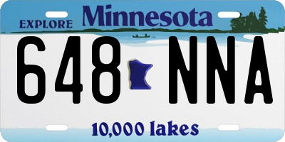 MN license plate 648NNA