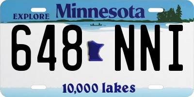MN license plate 648NNI