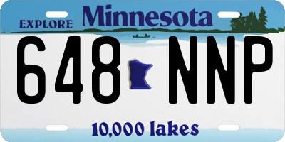 MN license plate 648NNP