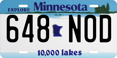 MN license plate 648NOD