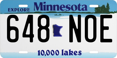 MN license plate 648NOE