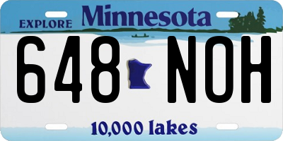 MN license plate 648NOH