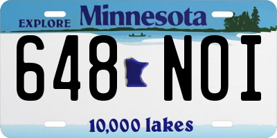 MN license plate 648NOI
