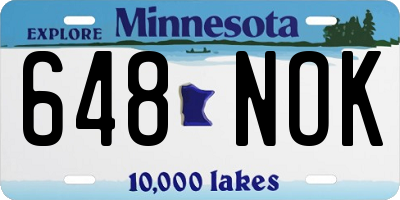 MN license plate 648NOK
