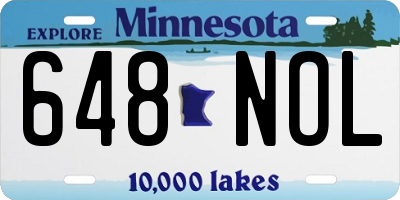 MN license plate 648NOL