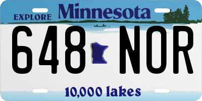 MN license plate 648NOR