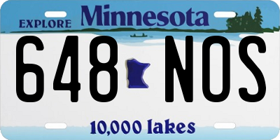 MN license plate 648NOS