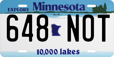MN license plate 648NOT