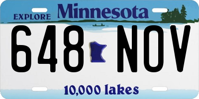 MN license plate 648NOV