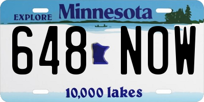MN license plate 648NOW