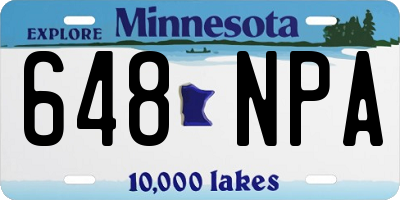 MN license plate 648NPA