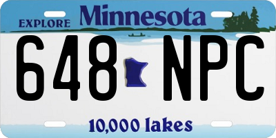 MN license plate 648NPC