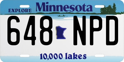 MN license plate 648NPD