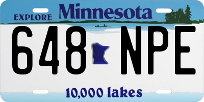 MN license plate 648NPE