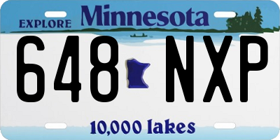 MN license plate 648NXP