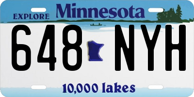 MN license plate 648NYH