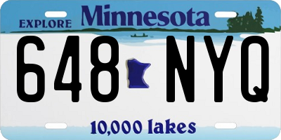 MN license plate 648NYQ