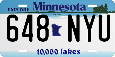 MN license plate 648NYU