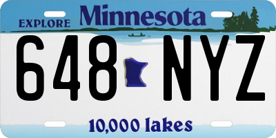 MN license plate 648NYZ