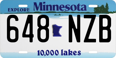 MN license plate 648NZB