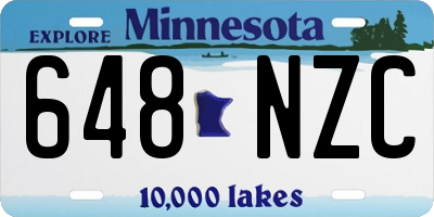 MN license plate 648NZC