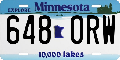 MN license plate 648ORW