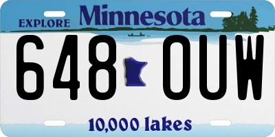 MN license plate 648OUW