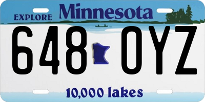 MN license plate 648OYZ
