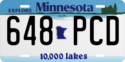 MN license plate 648PCD
