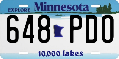 MN license plate 648PDO