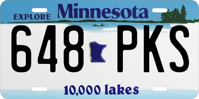 MN license plate 648PKS
