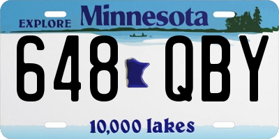 MN license plate 648QBY