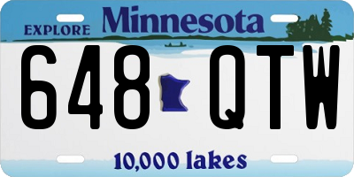 MN license plate 648QTW