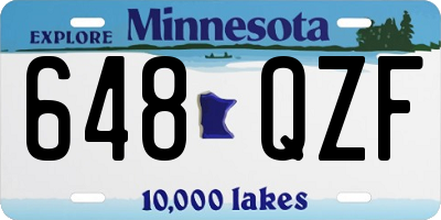 MN license plate 648QZF
