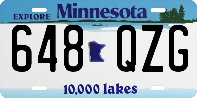 MN license plate 648QZG