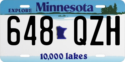 MN license plate 648QZH