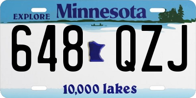 MN license plate 648QZJ