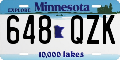 MN license plate 648QZK